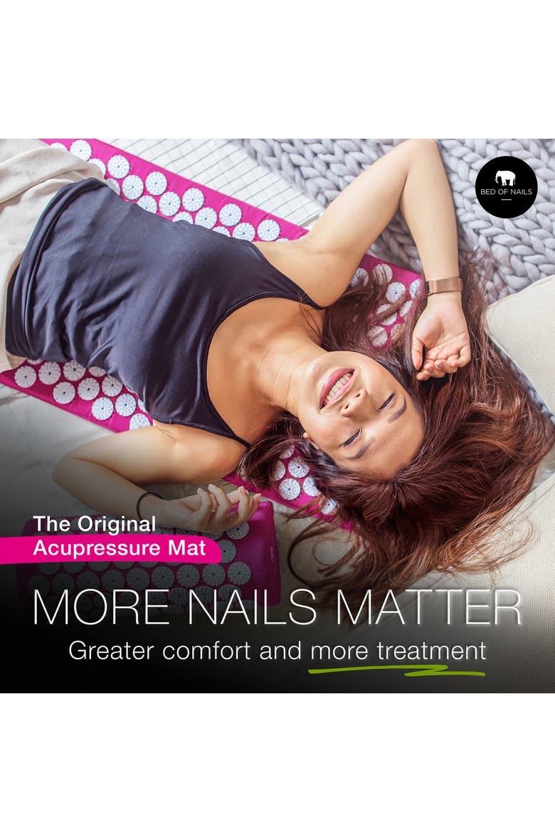 Bon Acupressure Mat Original Acupressure Design with 8820 Precision Nails, Alternate, color, Pink