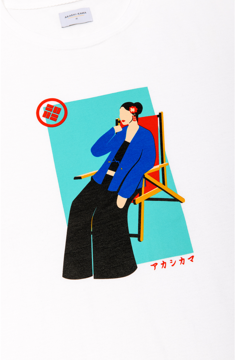 AKASHI-KAMA Riviera Woman Oversize Tee, Alternate, color, White