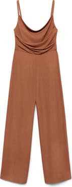 MANGO Cowl Neck Wide Leg Jumpsuit