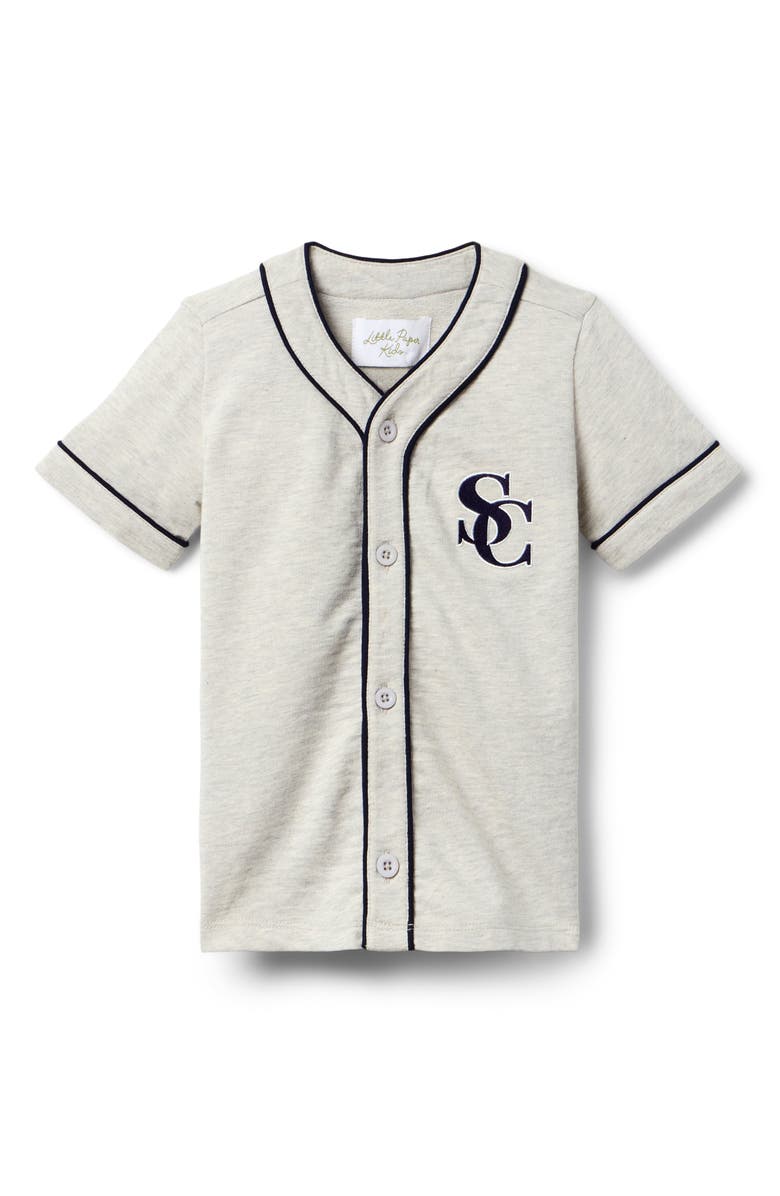 Little Paper Kids Jones Baseball Jersey, Main, color, Heather Grey