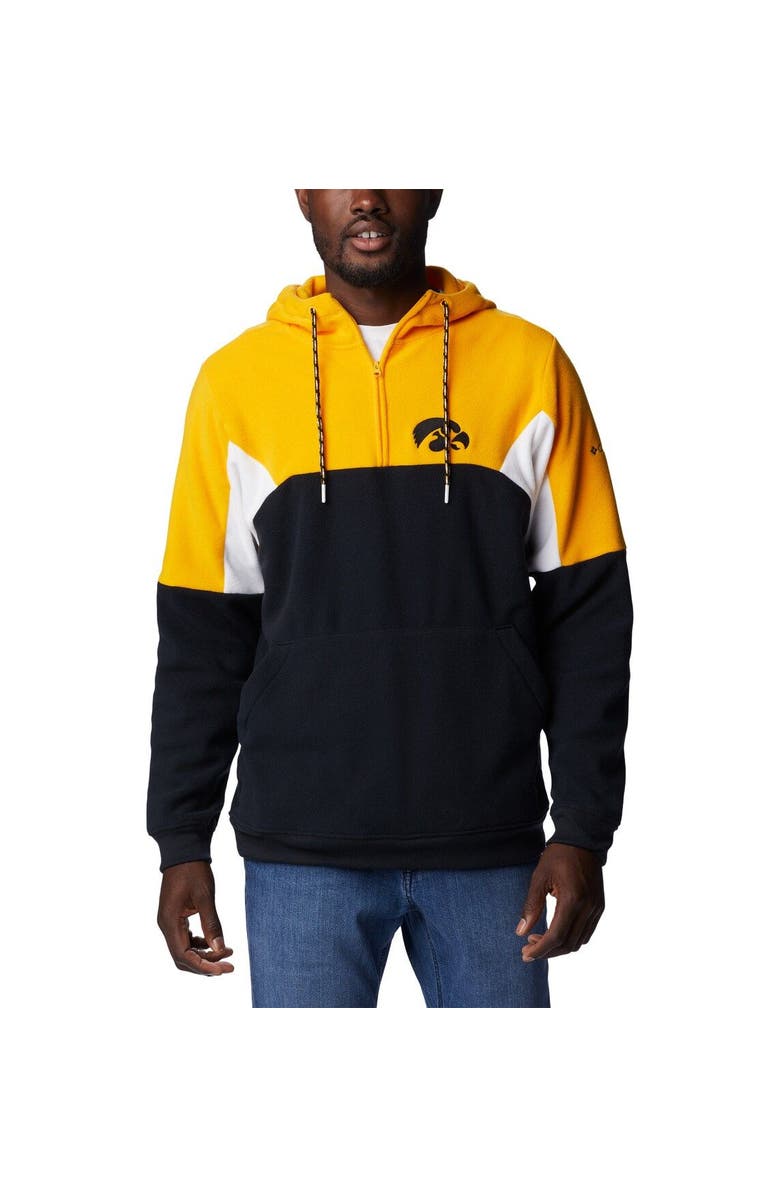 Columbia Men's Columbia Black Iowa Hawkeyes Lodge Quarter-Zip Hoodie, Main, color, Black