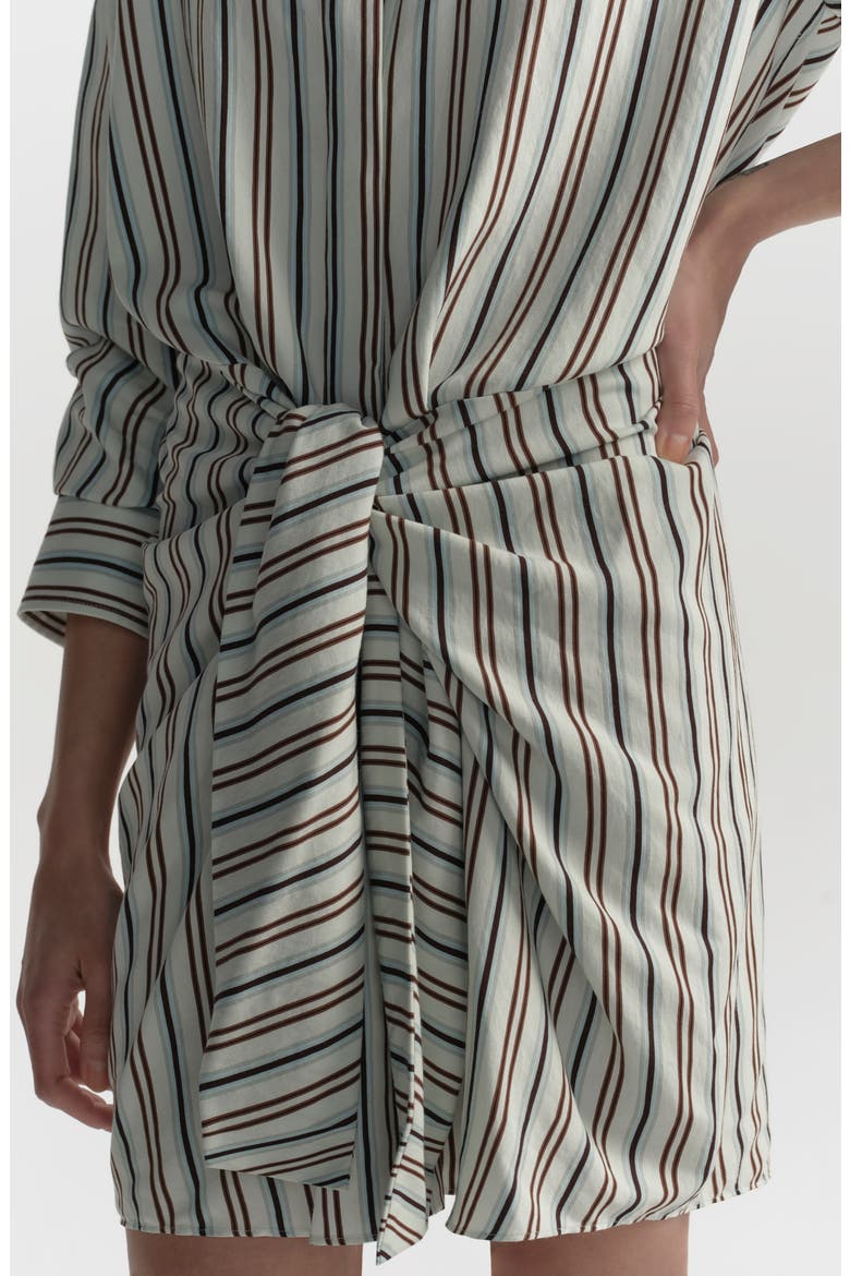 Mia Stripe Shirtdress, Alternate, color, ICE MINT/ GANACHE