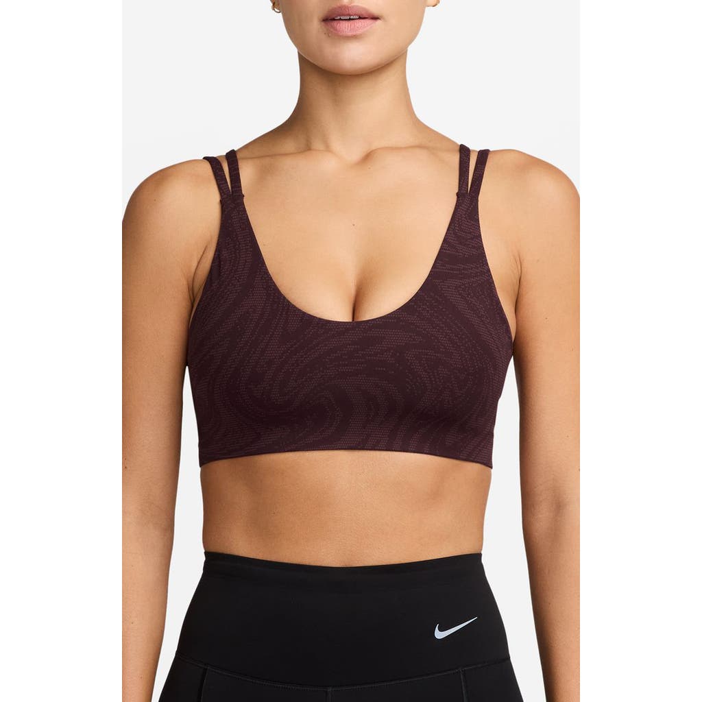 Nike Zenvy Dri-fit Strappy Sports Bra In Brown