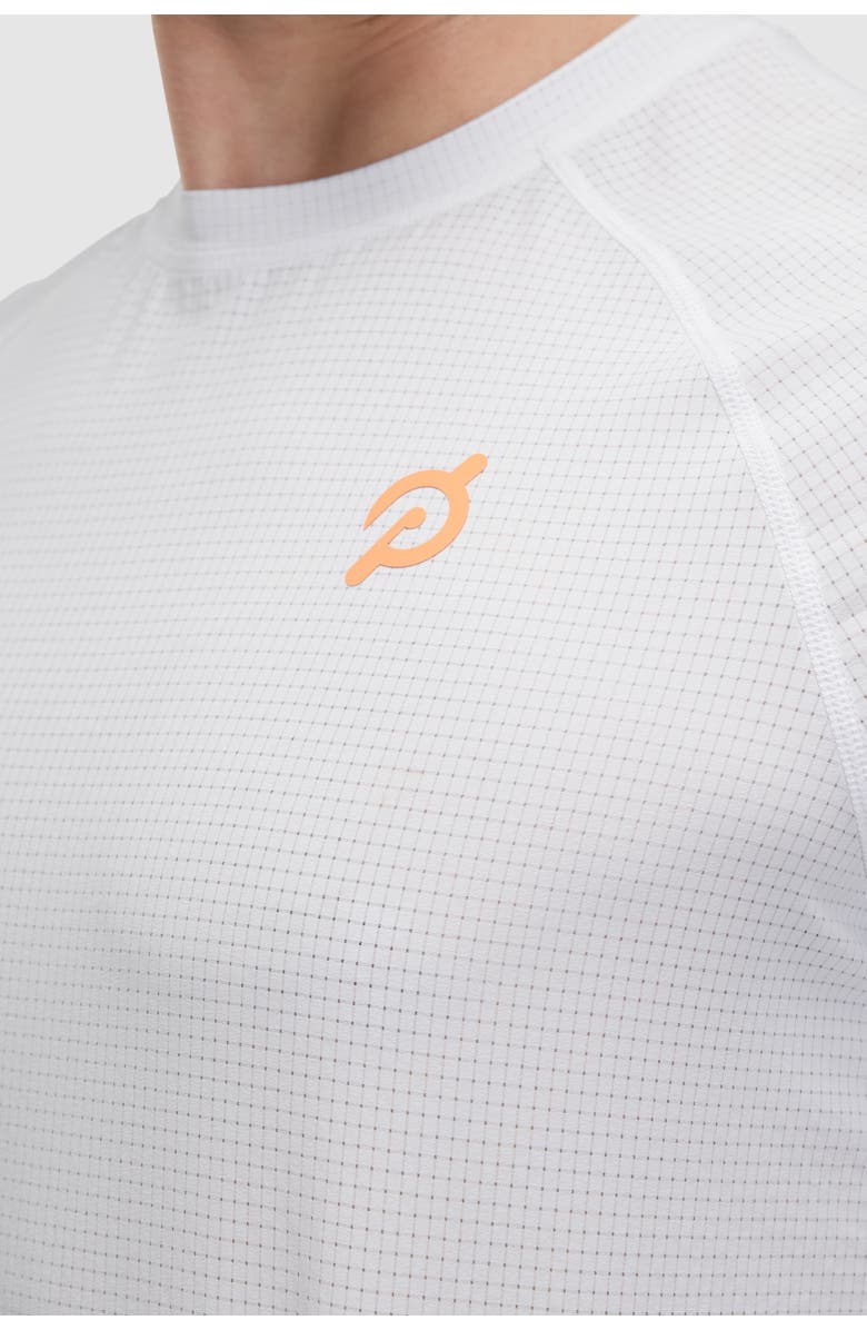 Peloton Grid Jacquard Colorblock Short Sleeve Tee, Alternate, color, Bright White