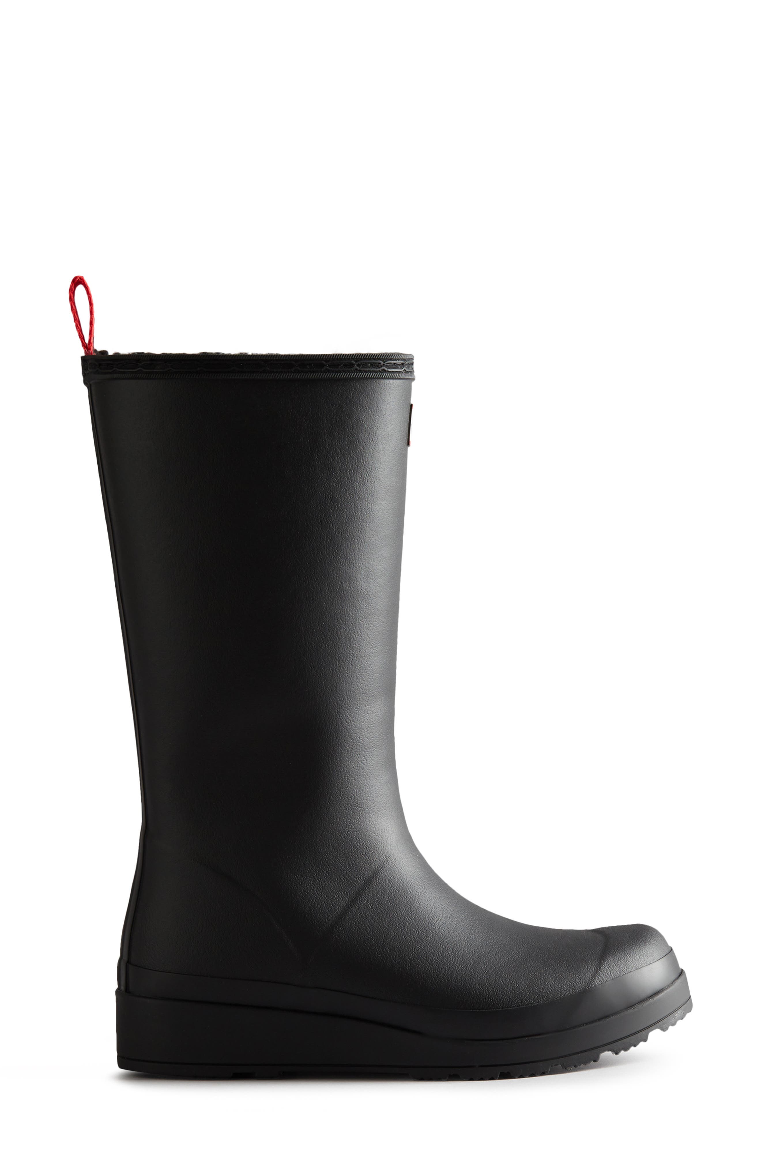 Hunter Play Short Faux Shearling Lined Waterproof Rain Boot, Alternate, color, 