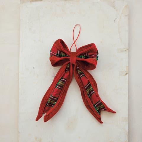 Plaid Fabric Bow Ornament