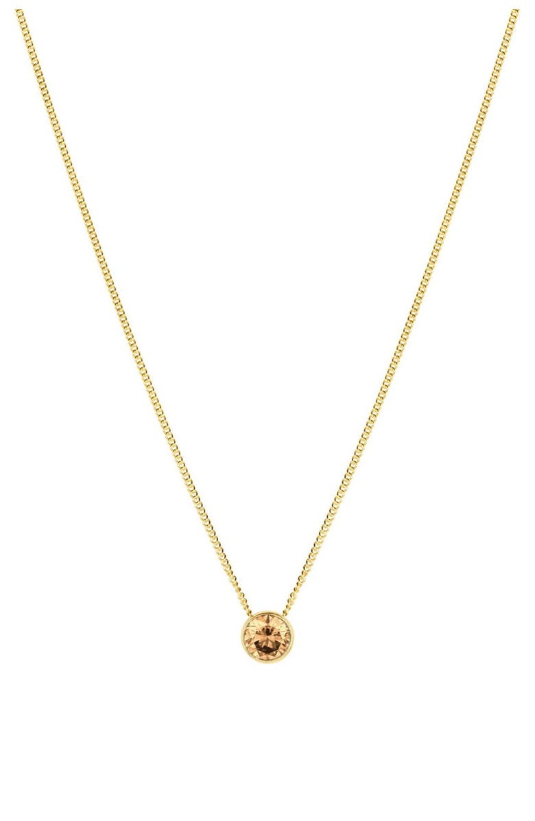 Set & Stones Birthstone Pendant Necklace, Main, color, Gold / November