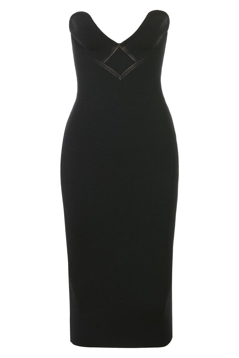 Magdelena Midi Cocktail Dress, Alternate, color, BLACK