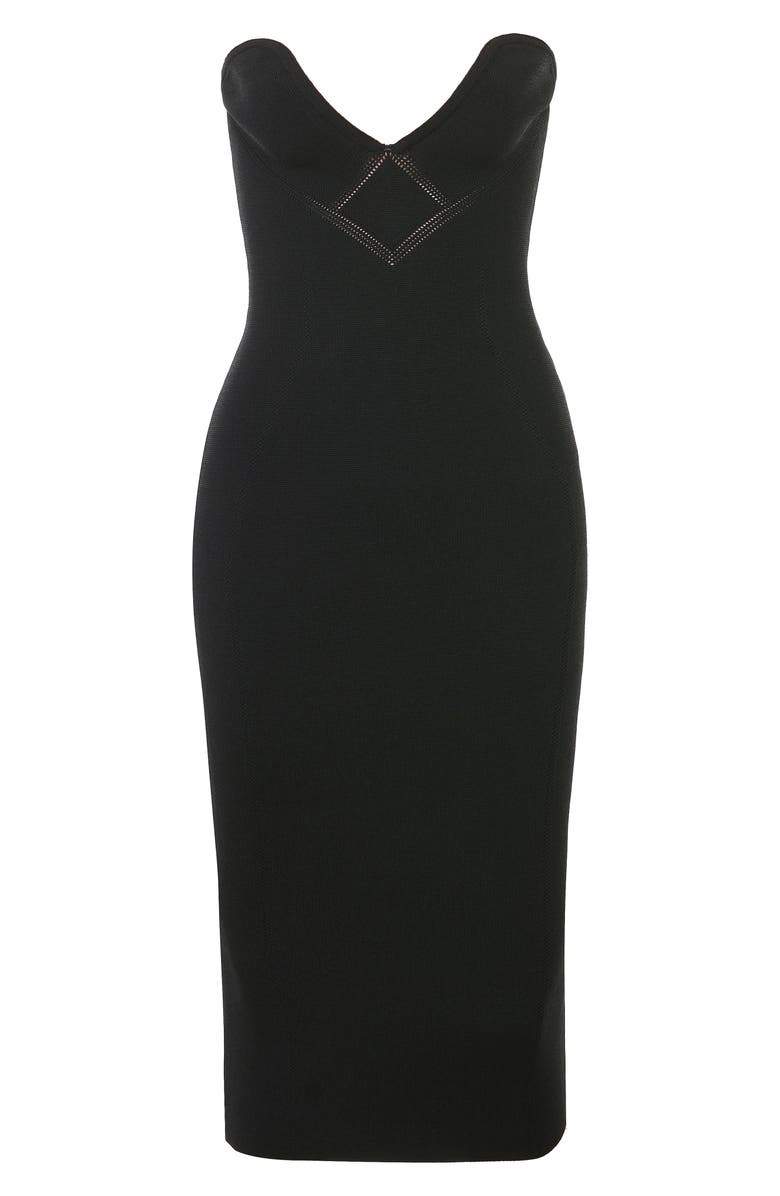 HOUSE OF CB Magdelena Midi Cocktail Dress, Alternate, color, Black