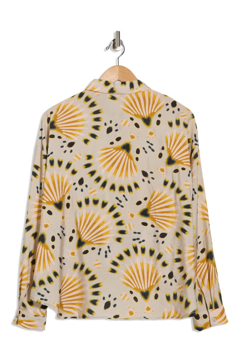 Long Sleeve Twist Front Button-Up Shirt, Alternate, color, MINT