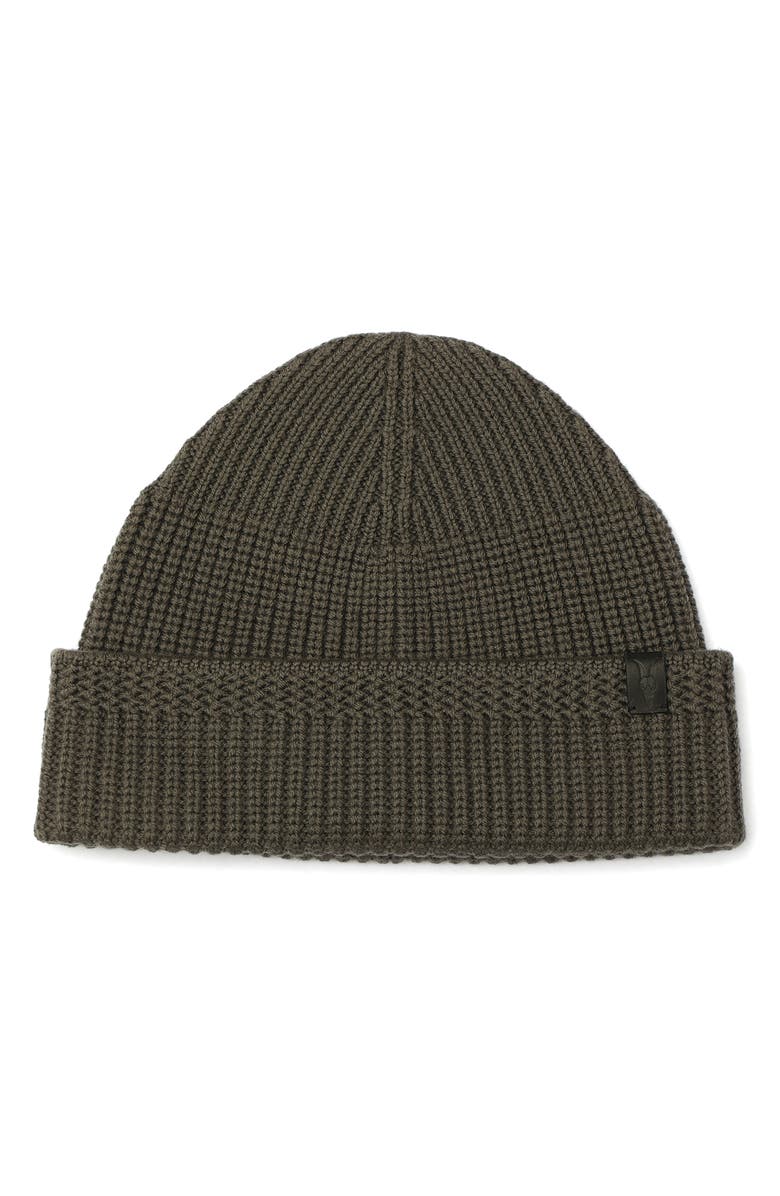 AllSaints Merino Wool Rib Beanie, Main, color, March Grey Marl