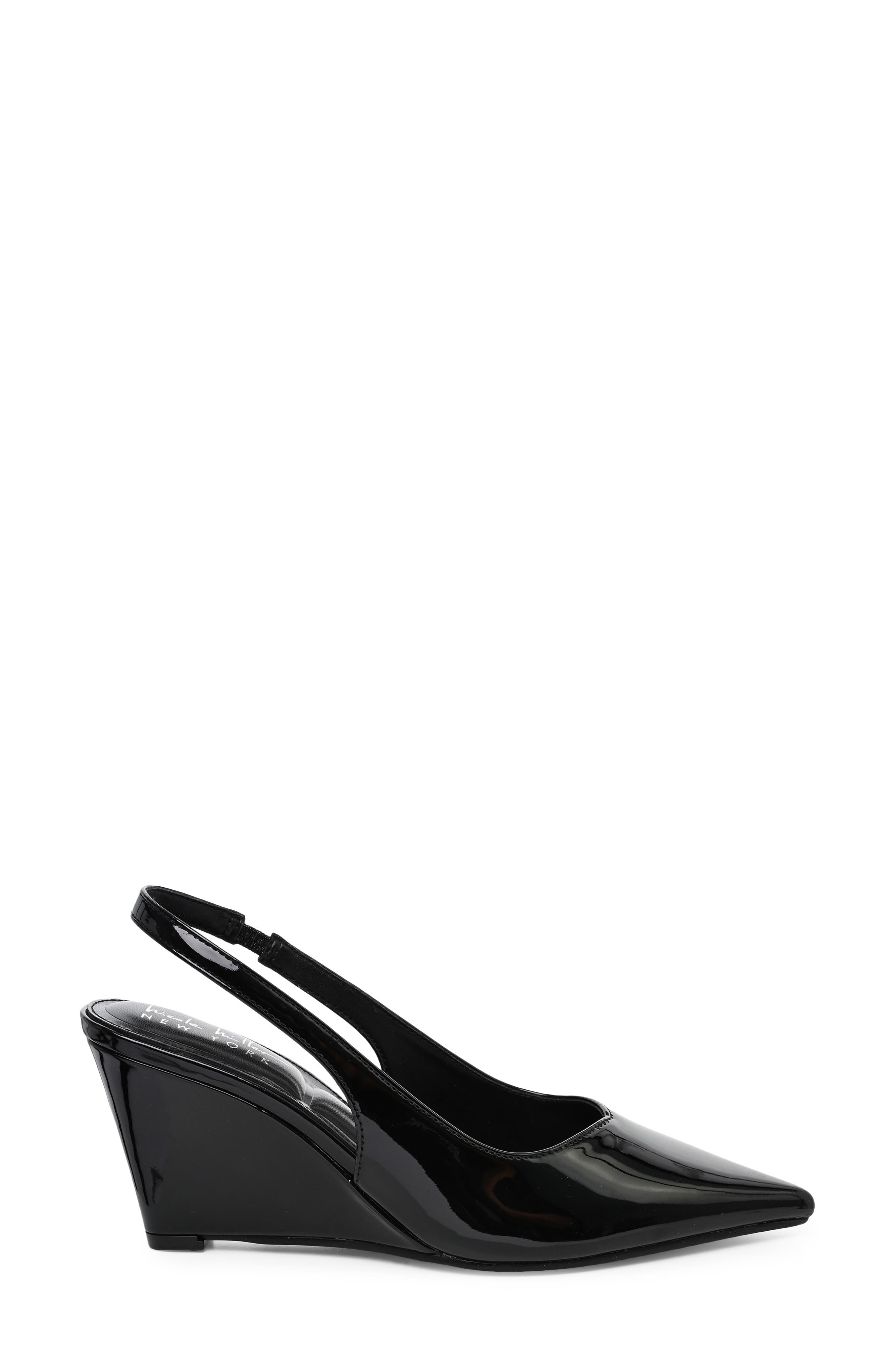 Pointed Toe Slingback Pump, Alternate, color, BLACK PATENT