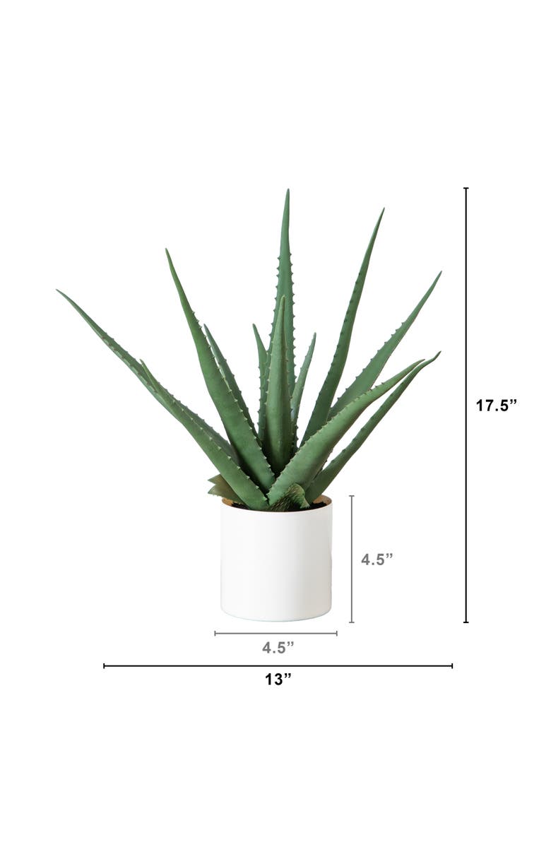 NEARLY NATURAL 17.5-in Artificial Agave Plant, Alternate, color, Green