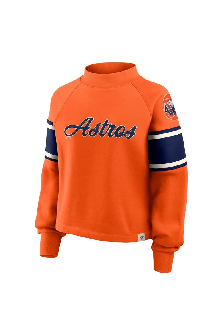 Women's Fanatics Orange Houston Astros Oversized Toss Sweep Raglan Pullover Sweatshirt, Alternate, color, Orange