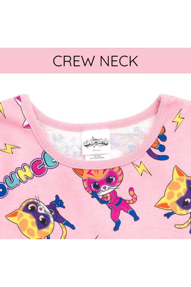 Super Kitties Short Sleeve Skater Dress, Alternate, color, SuperKitties Pink