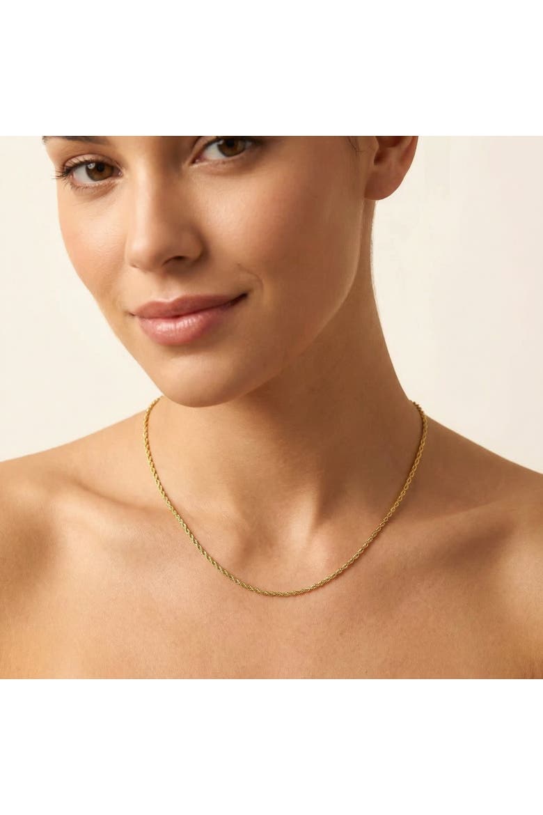 10k Gold 1.5-mm Semi Solid Rope Chain Necklace, Alternate, color, 10k Yellow Gold