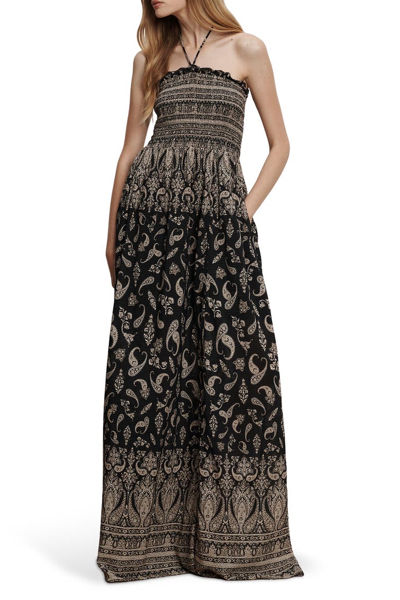 Ayanna Paisley Halter Maxi Dress, Main, color, BLACK MULTI