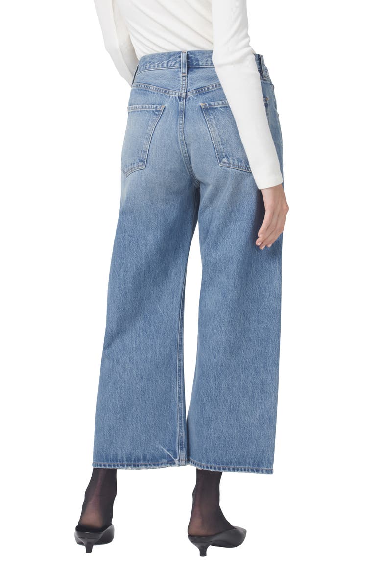 Gaucho High Waist Crop Wide Leg Organic Cotton Jeans, Alternate, color, SODAPOP MD IND