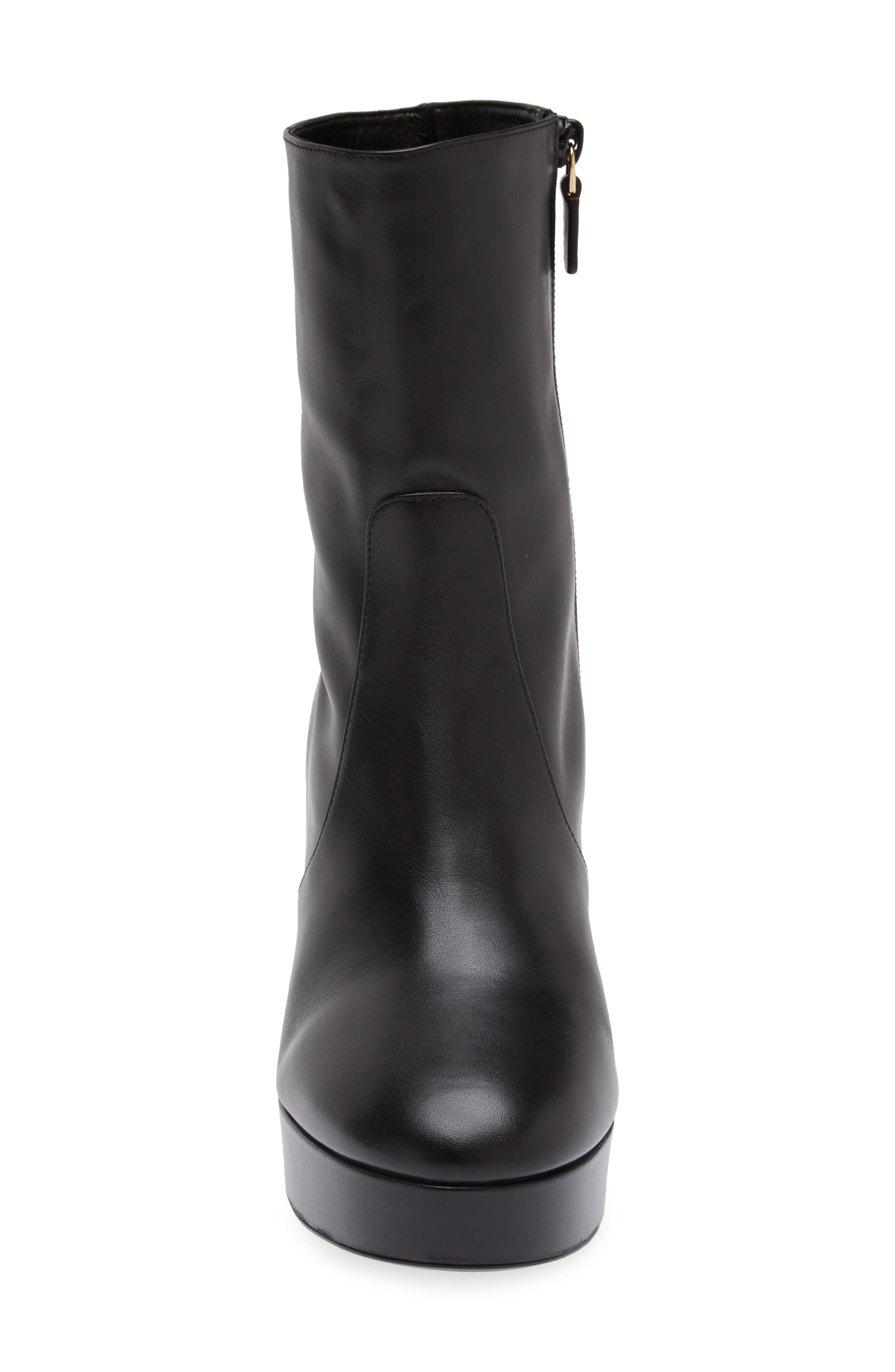 Stuart Weitzman Dayna Platform Bootie, Alternate, color, Black Leather