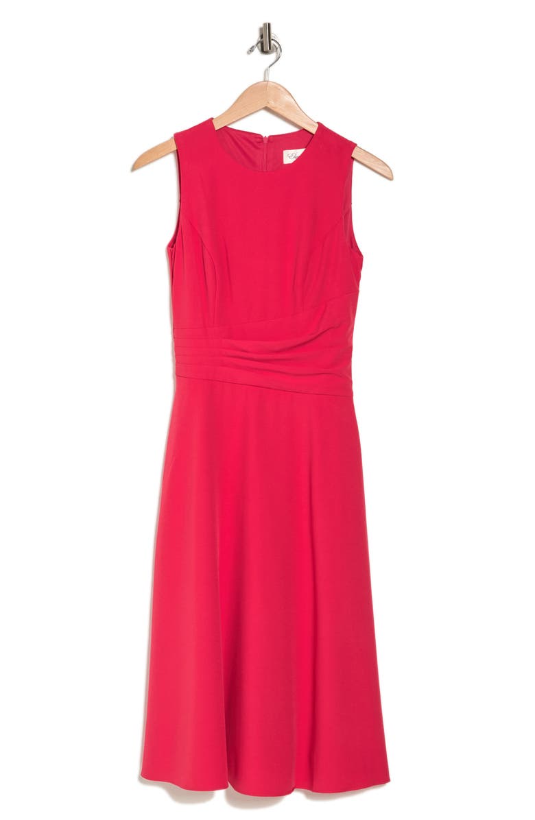 Eliza J Sleeveless Faux-Wrap Fit and Flare Midi Dress, Alternate, color, 