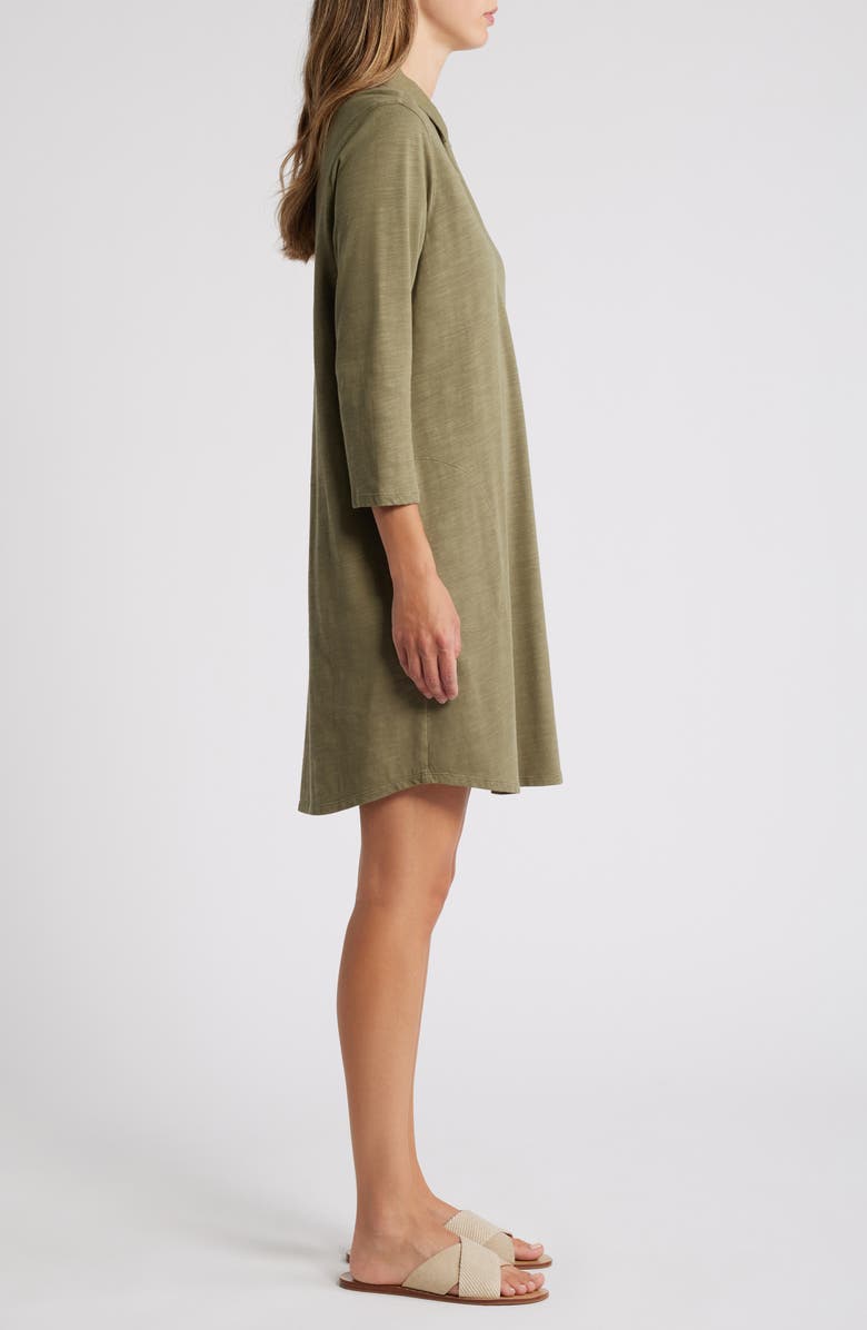Tommy Bahama Ashby Isles Long Sleeve Cotton Jersey Polo Dress, Alternate, color, Tea Leaf