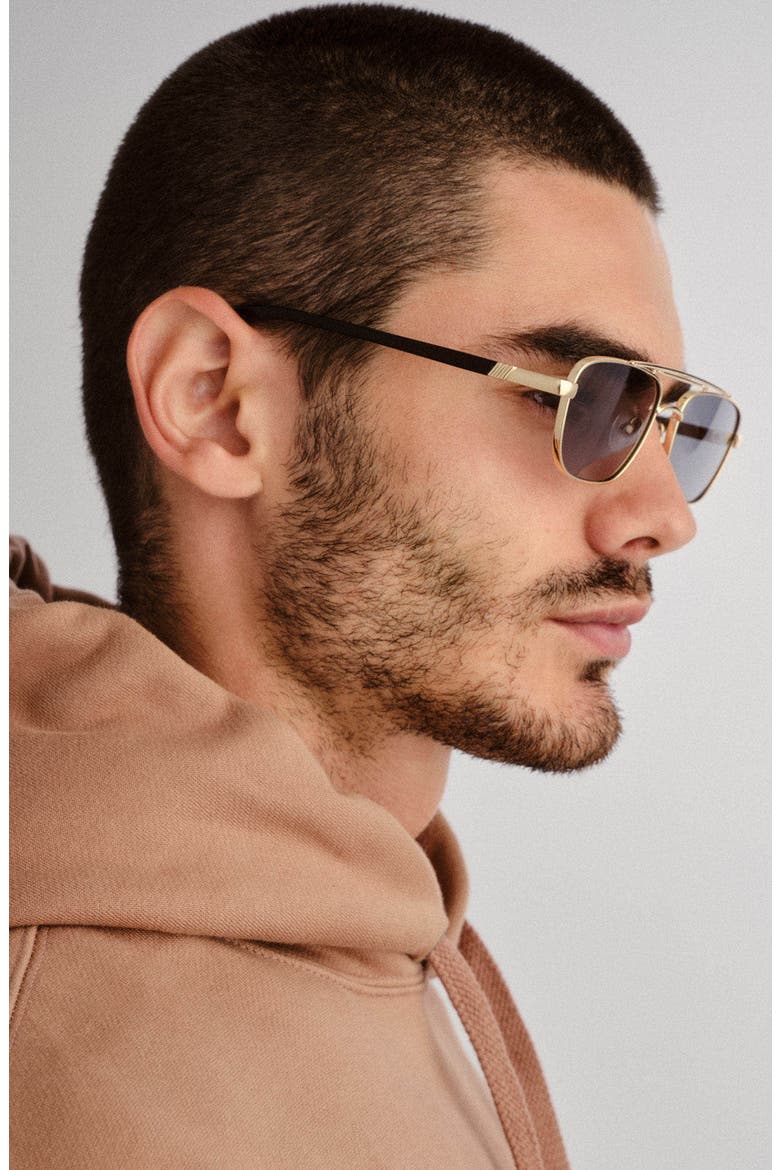 Le Mimi 57mm Aviator Sunglasses, Alternate, color, GOLD / SMOKE TINT