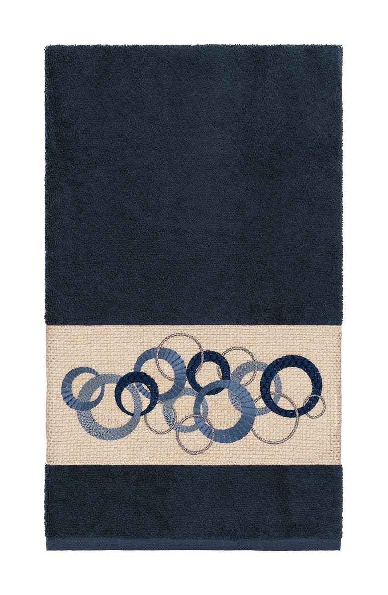 Linum Home Textiles Annabelle Embellished Bath Towel - Midnight Blue, Alternate, color,