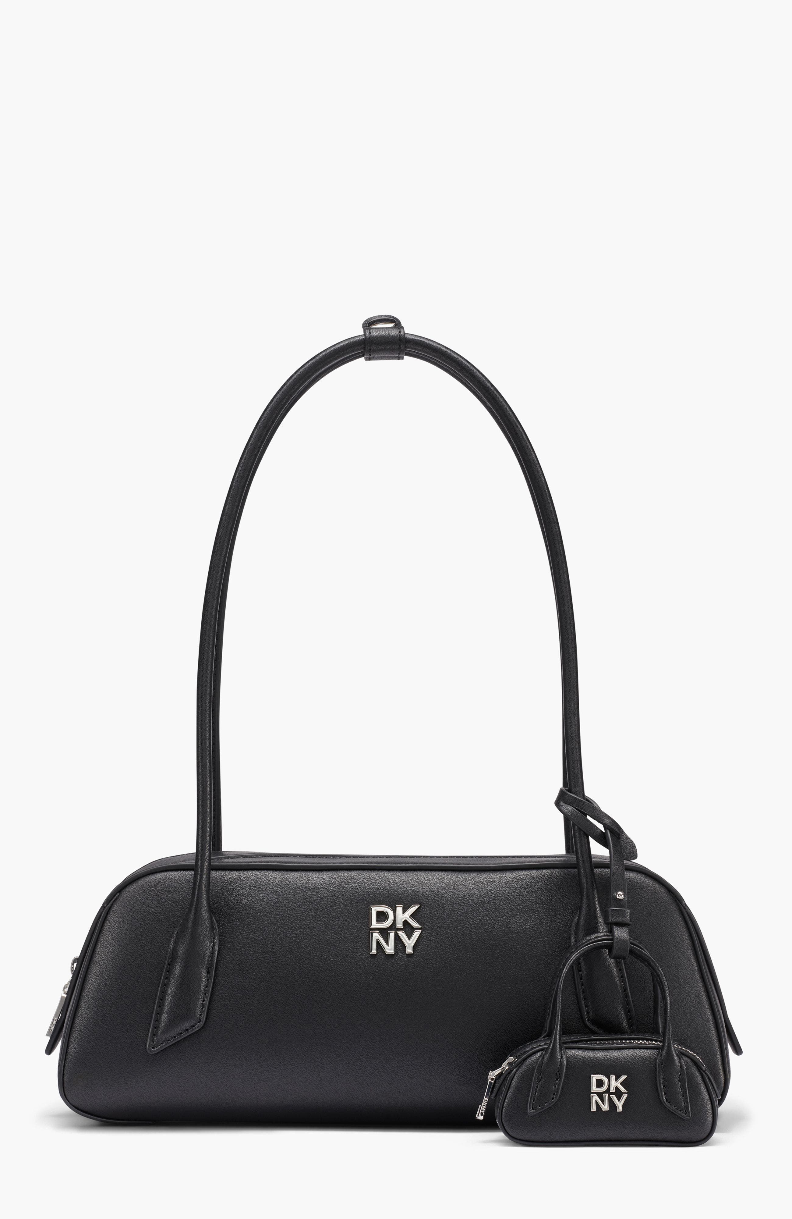 DKNY Tiana East-West Shoulder Bag, Main, color, Black/Silver