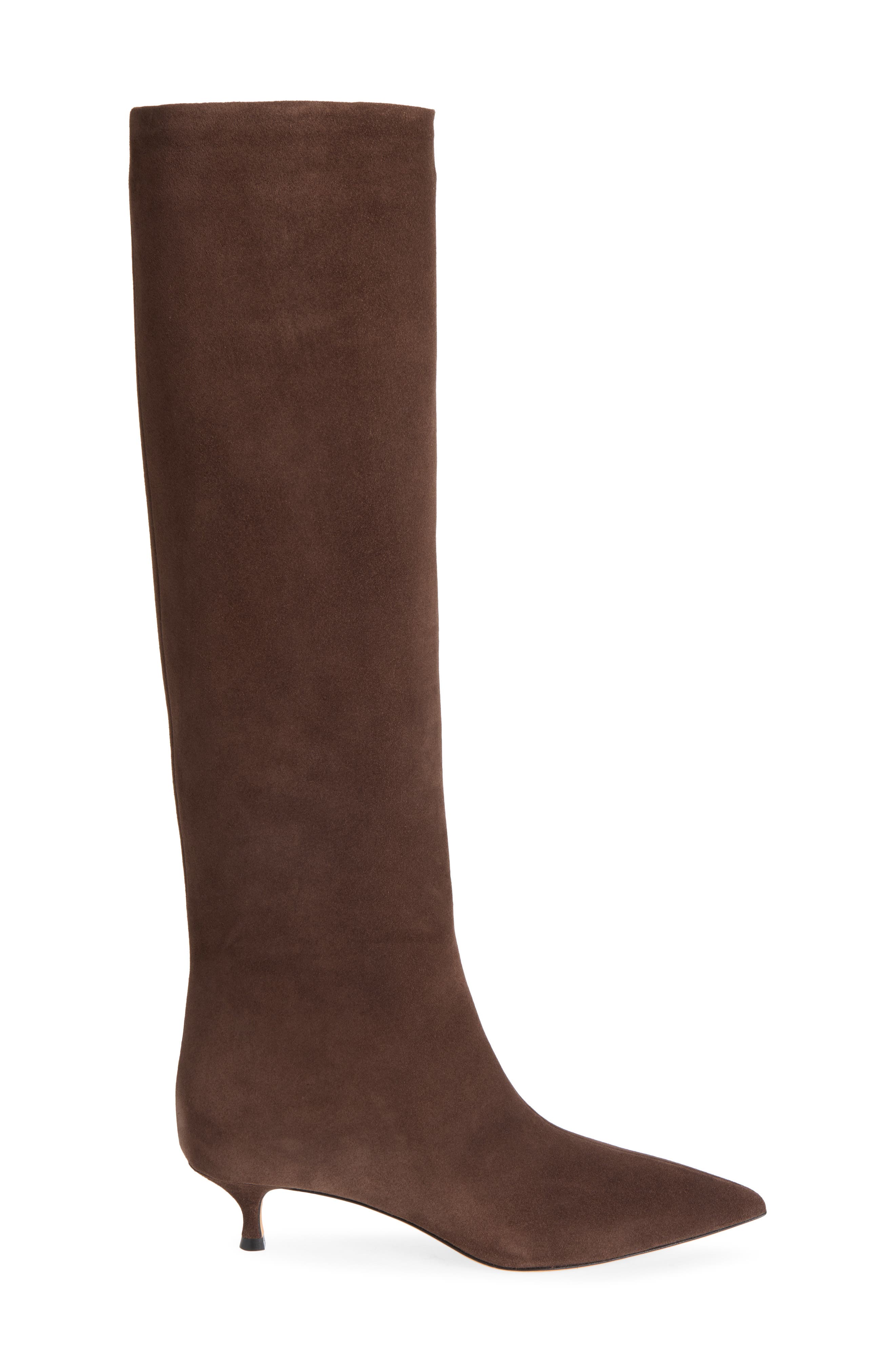 Babouche Kitten Heel Knee High Boot (Nordstrom Exclusive), Alternate, color, CHOCOLATE
