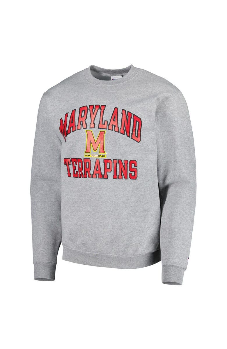 Champion Men's Champion Heather Gray Maryland Terrapins High Motor Pullover Sweatshirt, Alternate, color, 