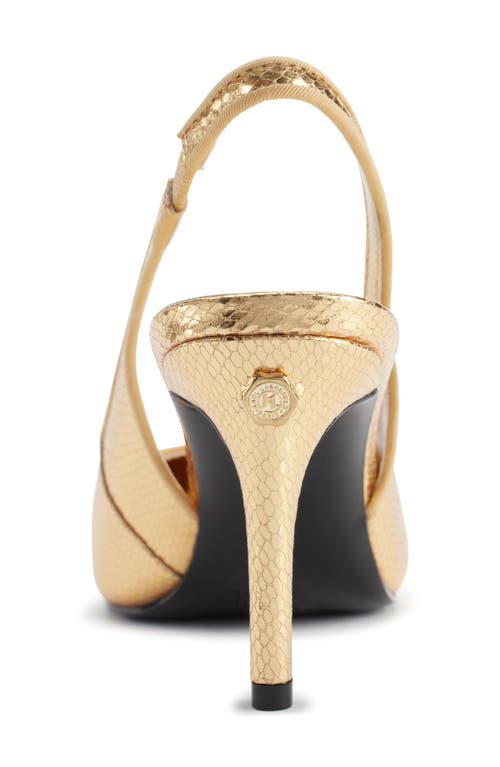 Shop Karl Lagerfeld Paris Rosalyn Slingback Pointed Toe Pump In Gold