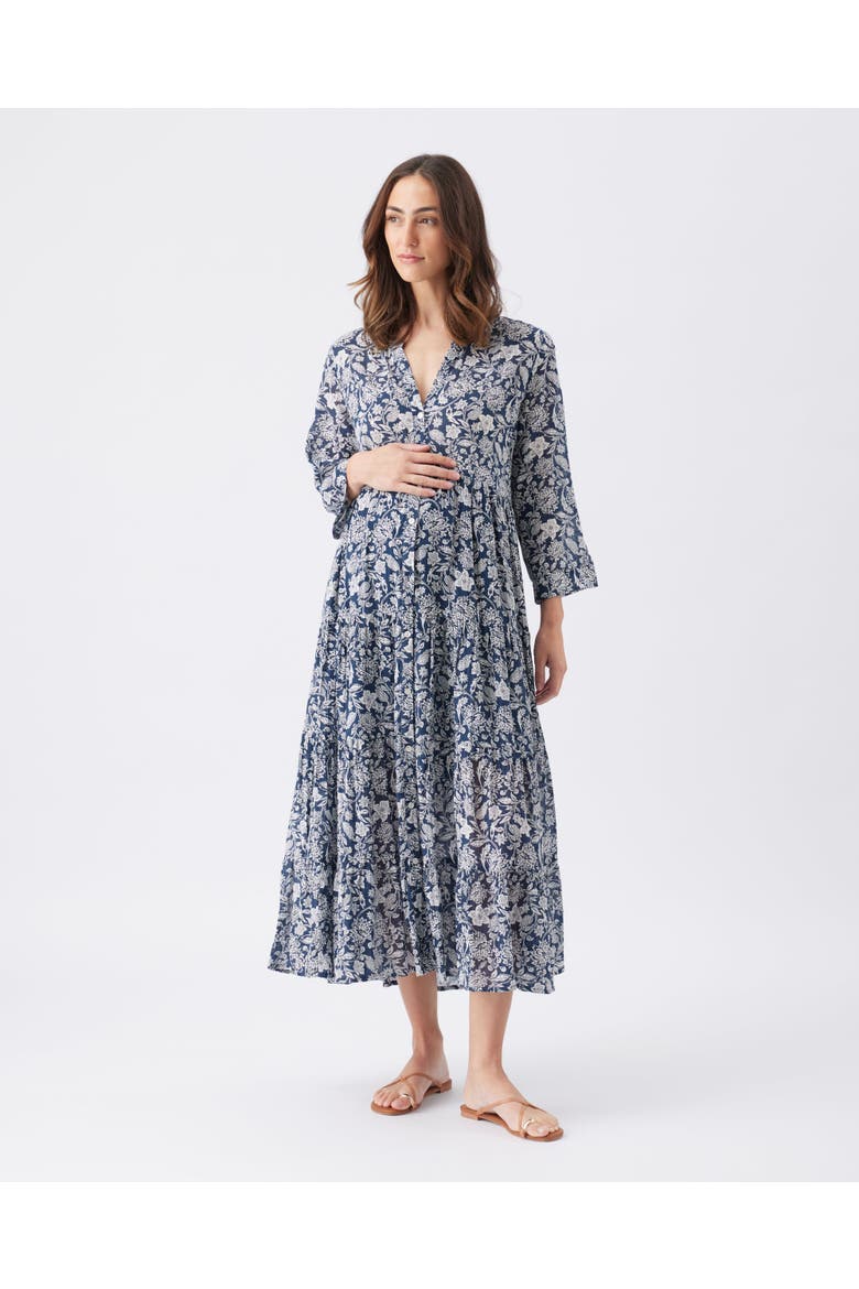 Ezra Tiered Dress, Main, color, Ink / White