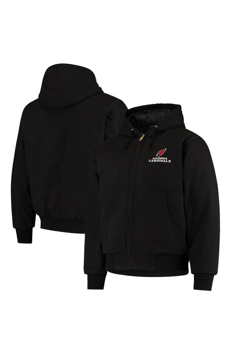 DUNBROOKE Men's Dunbrooke Black Arizona Cardinals Dakota Cotton Canvas Hooded Jacket, Main, color, 