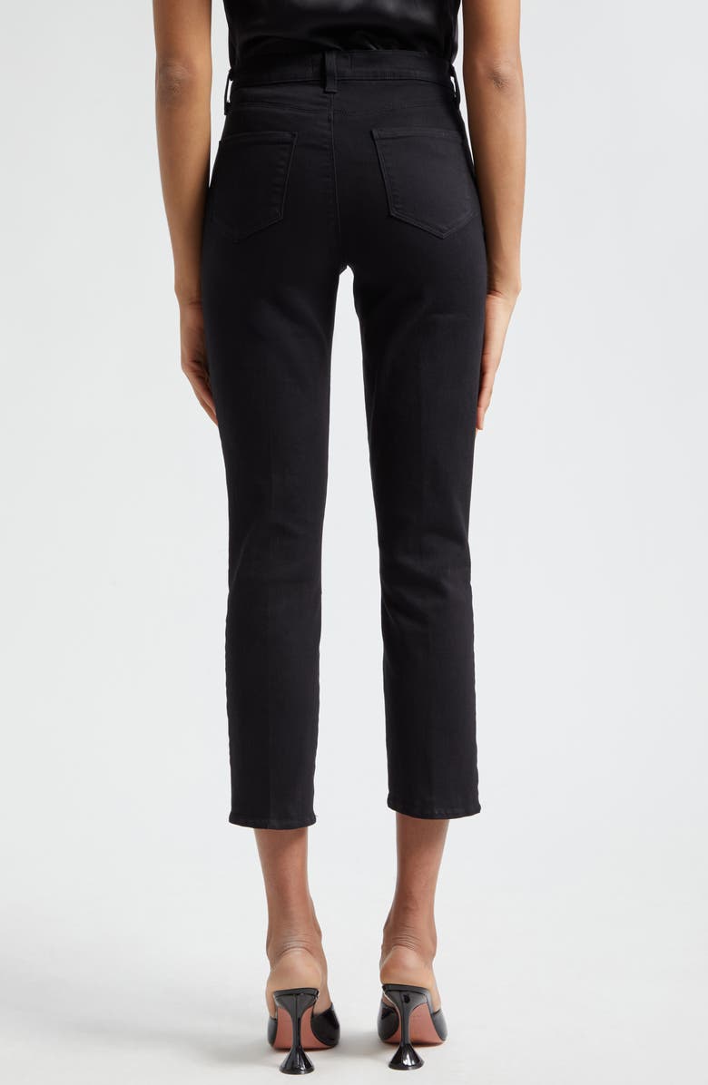 L'AGENCE Alexia High Waist Crop Straight Leg Cigarette Jeans, Alternate, color, Noir