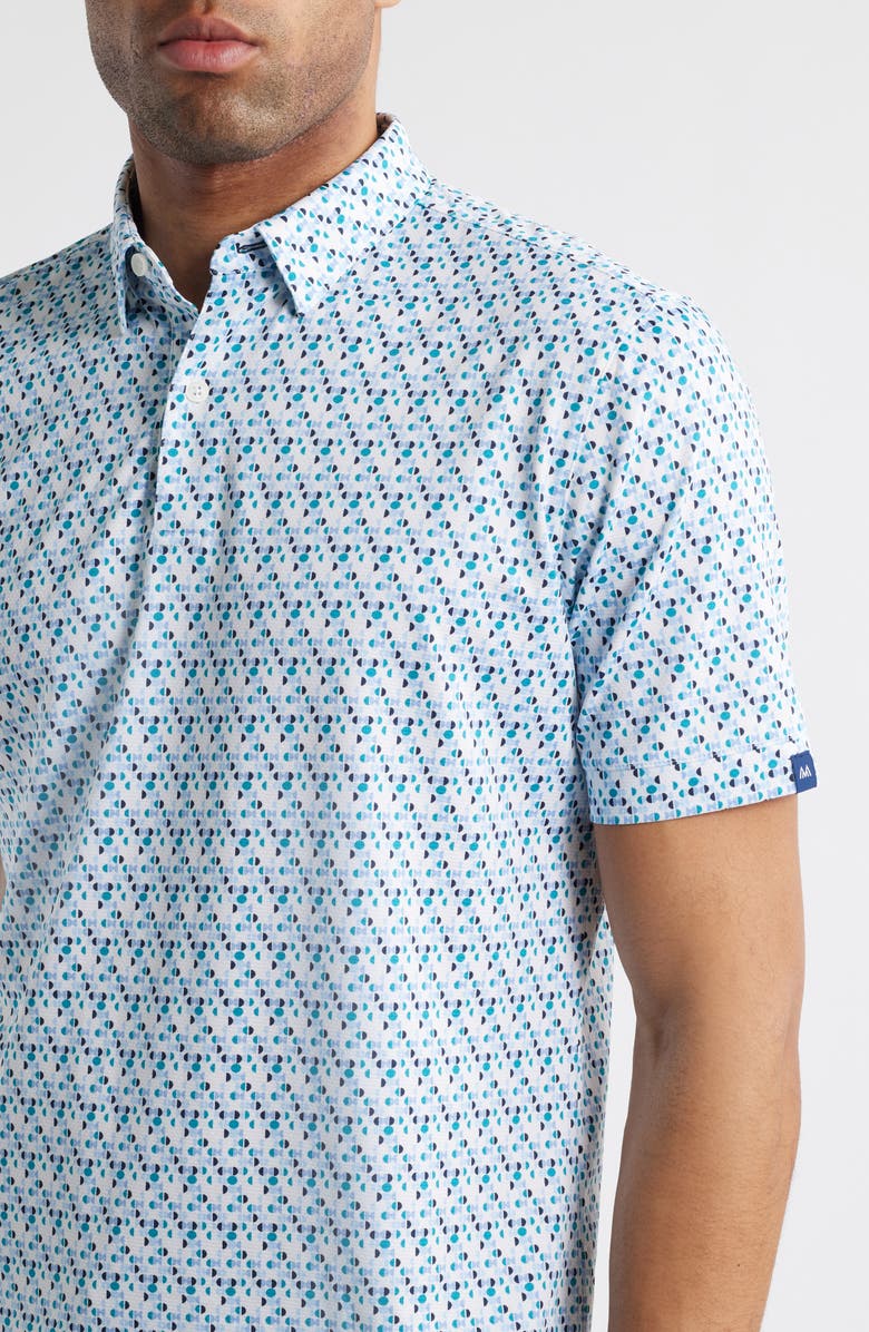 Mizzen+Main Halyard Trim Fit Dot Print Polo, Alternate, color, White Broken Circle