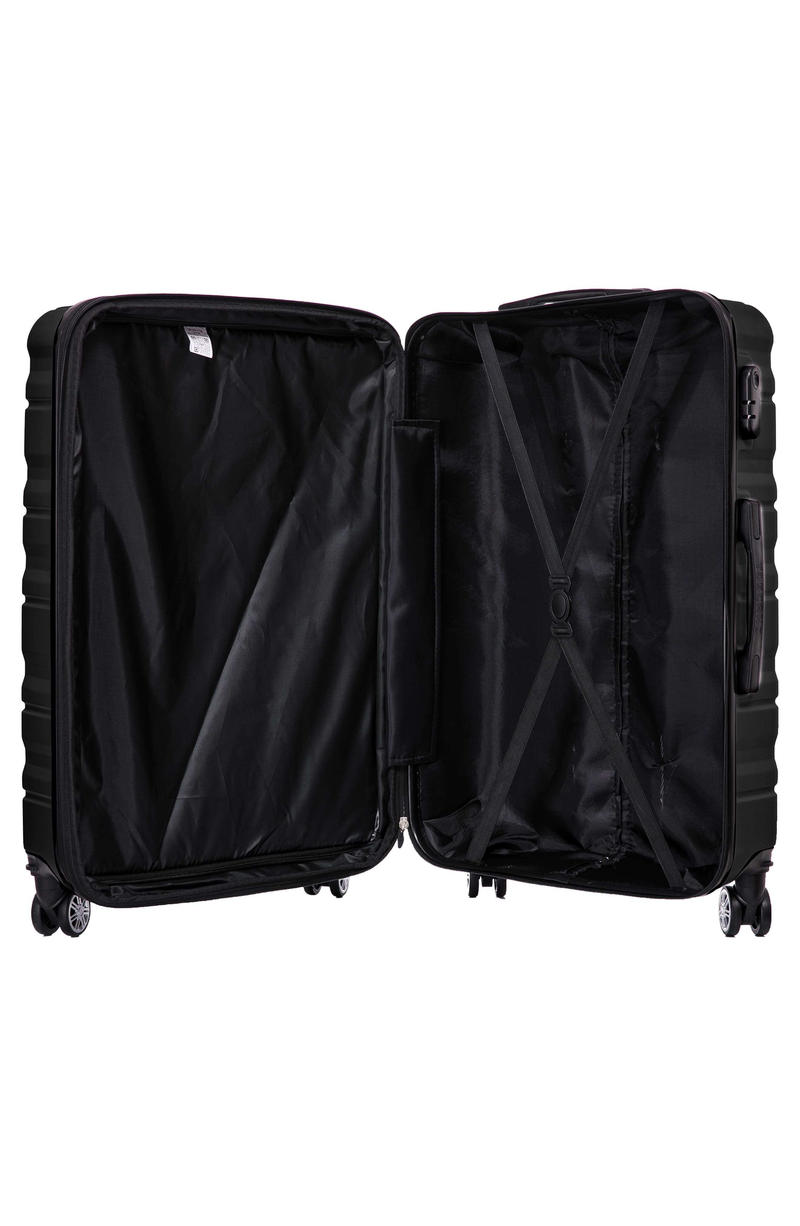 TUCCI Girovita Hardshell 3-Piece Spinner Luggage Set, Alternate, color, Black