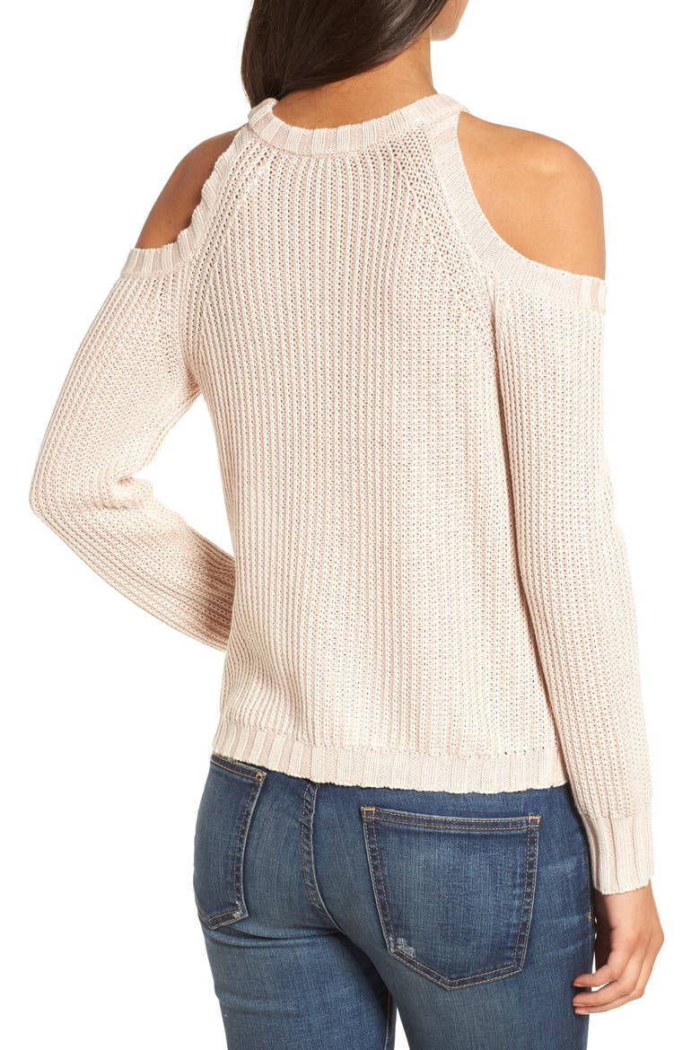 Mika Cold Shoulder Sweater, Alternate, color, BLUSH