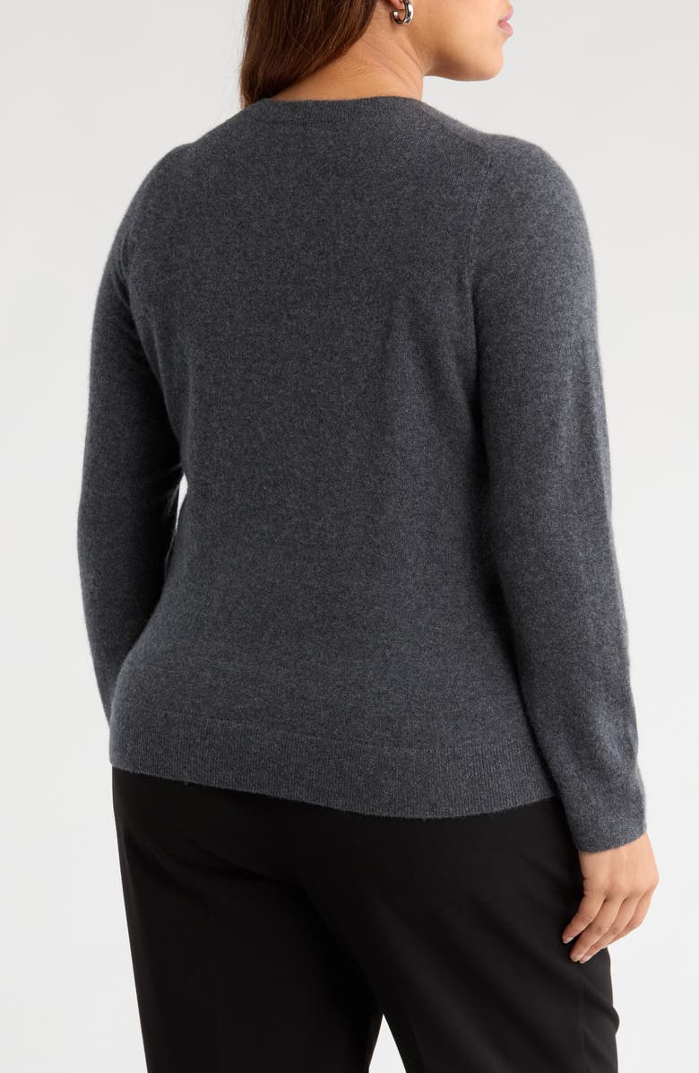 Nordstrom Cashmere Crewneck Sweater, Alternate, color, Grey Dark Charcoal Heather
