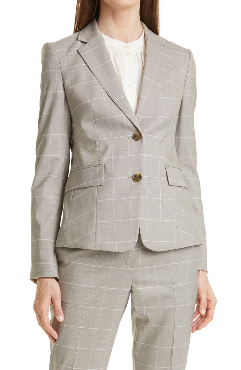 BOSS Jabielle Wool & Silk Suit Jacket, Main, color,