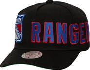 Mitchell & Ness Men's Mitchell & Ness Black New York Rangers Busted Logo Wordmark Wrap-Around Pro Pinch Adjustable Hat