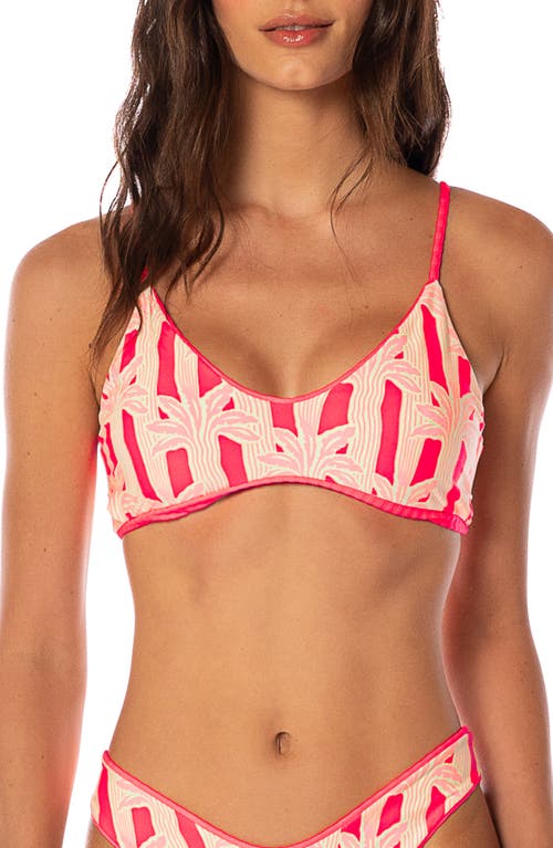 Maaji Flame Coral Liberties Reversible Bikini Top In Red