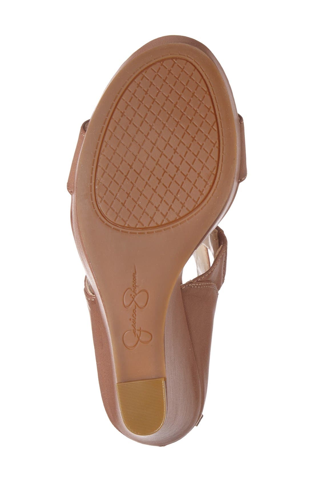'Jamilee' Wedge Sandal, Alternate, color, LIGHT LUGGAGE LEATHER