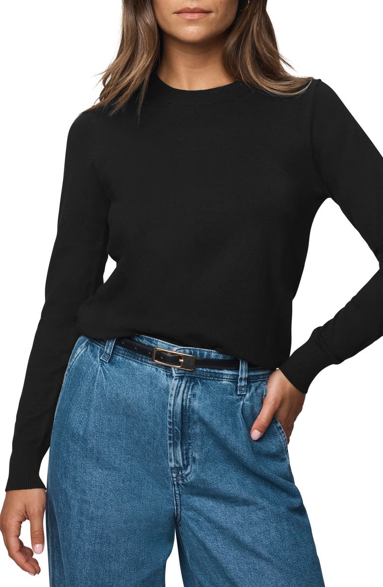 Splendid Rosanna Crewneck Sweater, Main, color, Black