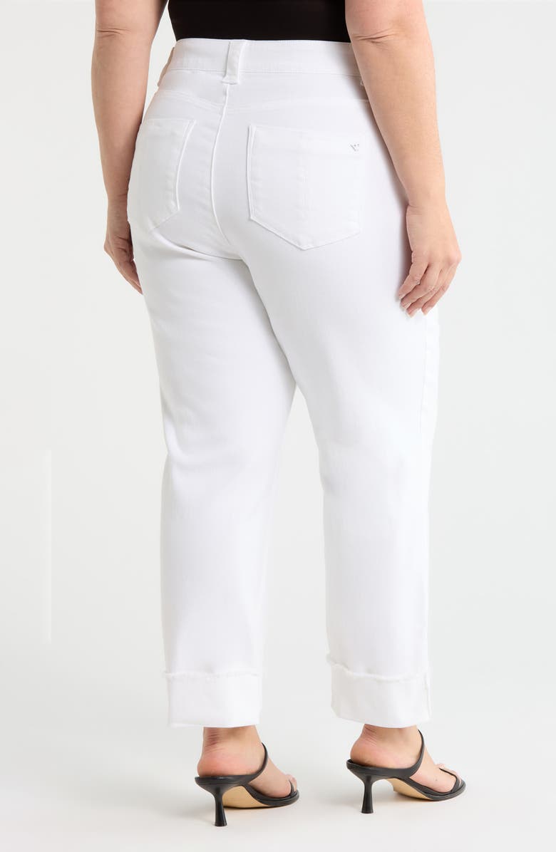 Wit & Wisdom Frayed Cuffed High Waist Boyfriend Jeans, Alternate, color, Optic White