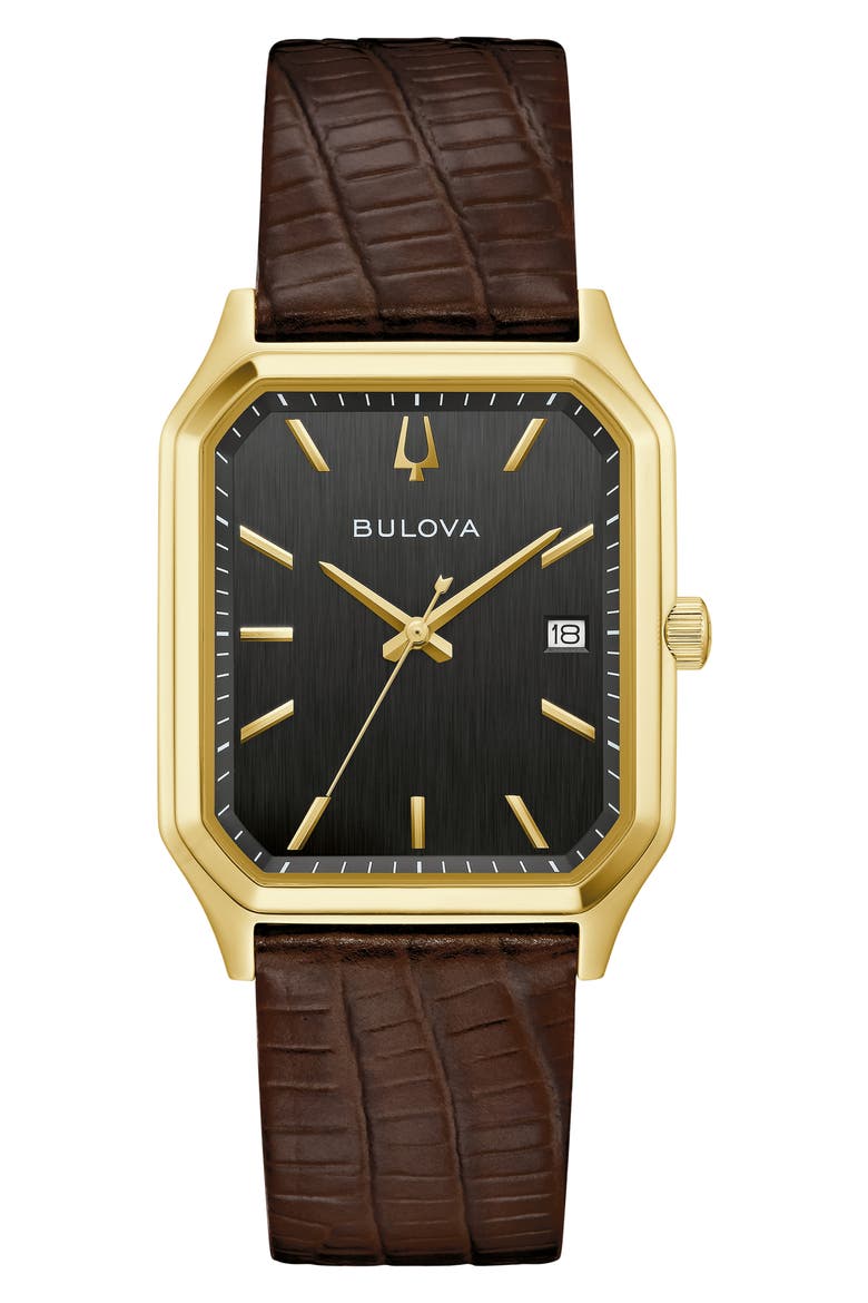 Tony Bennett We Are All Here Leather Strap Watch, 32mm, Main, color, GOLD-TONE
