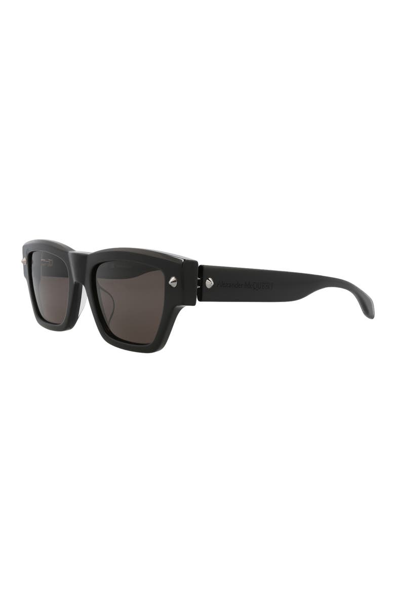 53mm Square Sunglasses, Alternate, color, BLACK BLACK GREY