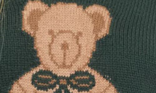 Blu Pepper Teddy Bear Pullover Sweater In Green