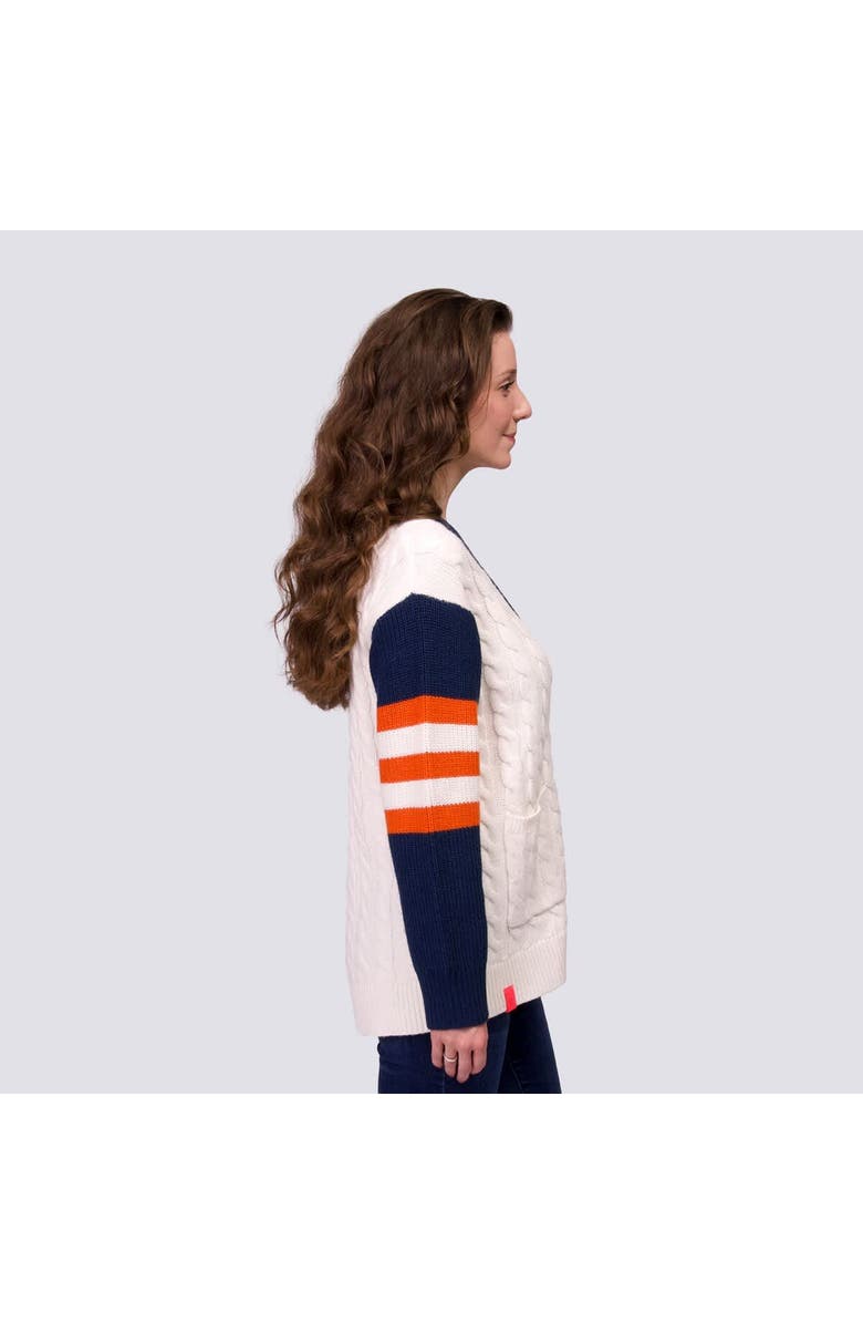 LUSSO Women's Lusso Navy/White Houston Astros Shyla Knit V-Neck Full-Zip Sweater, Alternate, color, Navy