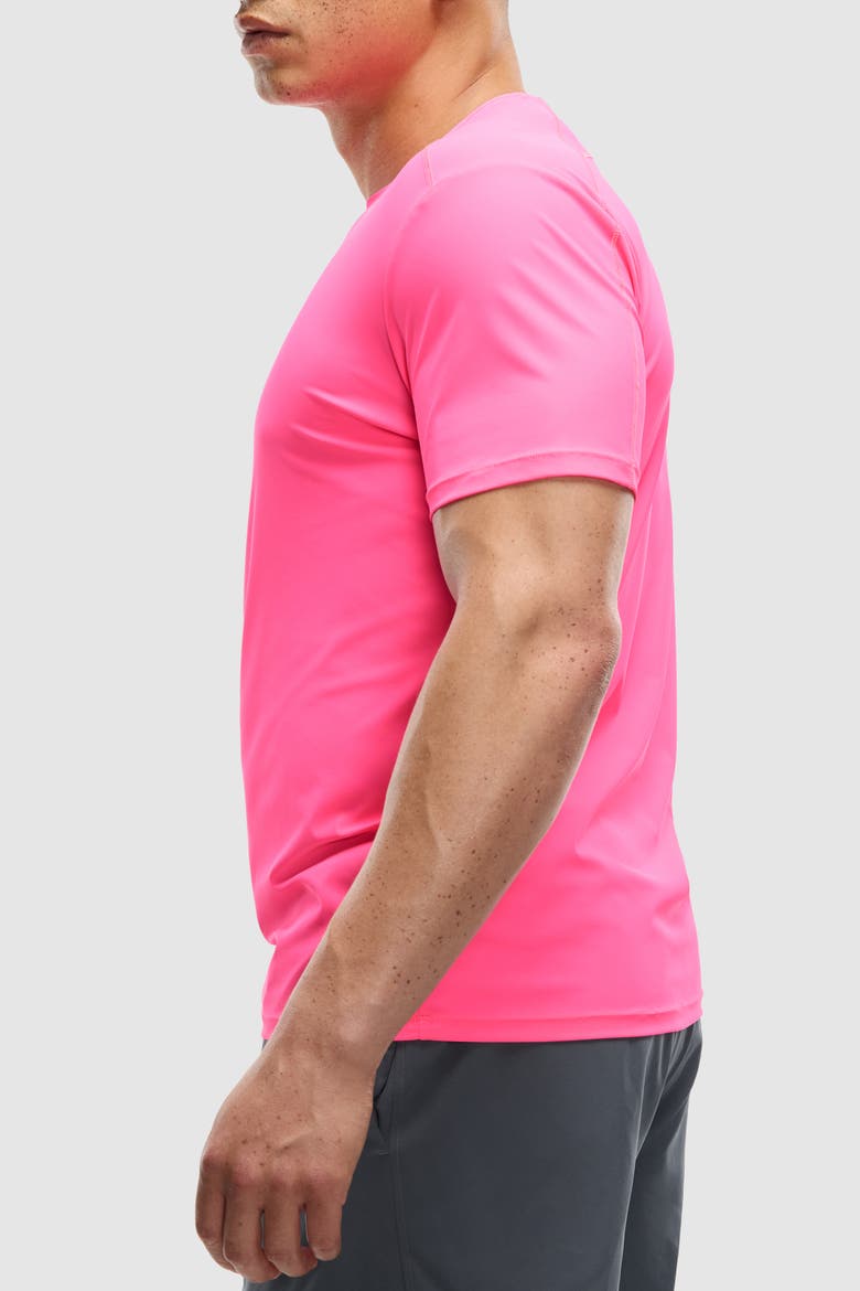 Interlock Short Sleeve Run Tee, Alternate, color, Hot Pink