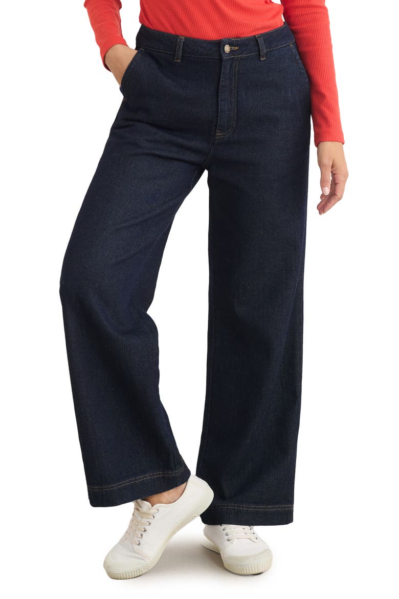 Sennen Cove High Waist Wide Leg Jeans, Main, color, DARK WASH GRAIN